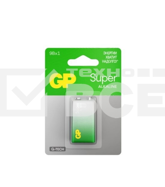 Алкалиновая батарейка GP Super Alkaline G-Tech 9V Крона - 1 шт. на блистере (1 шт.)