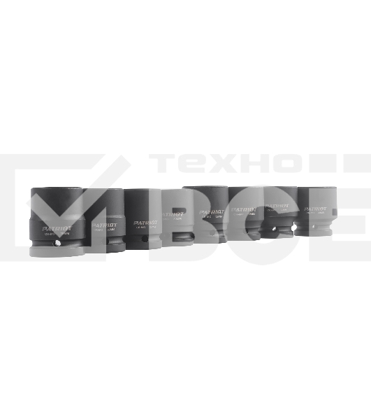 Набор ударных торцовых головок PATRIOT ISP 34, кейс, Cr-Mo, 8 пред.