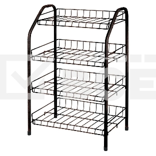 Этажерка НИКА ЭТ2/Ч, черный, 4 полки 700x465x300