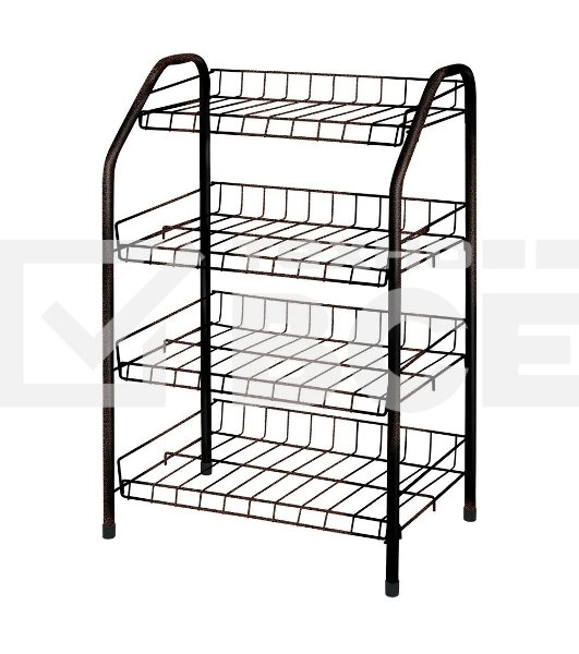 Этажерка НИКА ЭТ2/Ч, черный, 4 полки 700x465x300