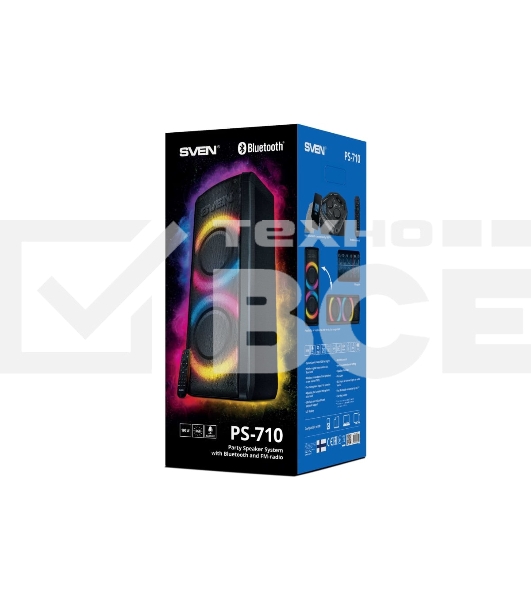 Портативная акустика Sven АС PS-710 черный 100 Вт Bluetooth