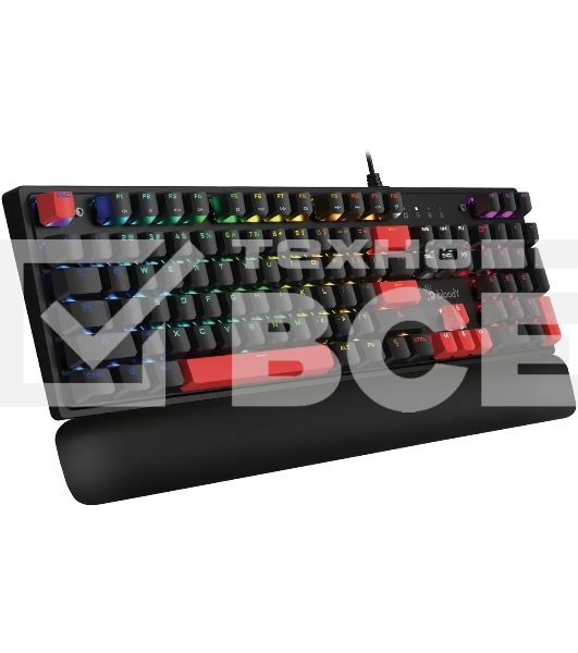 Клавиатура A4Tech Bloody S515R механическая черный USB for gamer LED (подставка для запястий) (S515R FIRE BLACK)