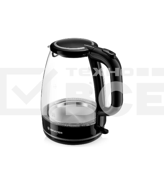 Чайник электрический BRAYER BR1030, 2200 Вт, 1,7 л, стекл.корп,автооткл.при.закип,подсвет