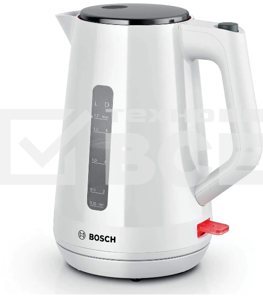 Чайник электрический Bosch TWK1M121 1.7л. 2400Вт белый корпус: пластик