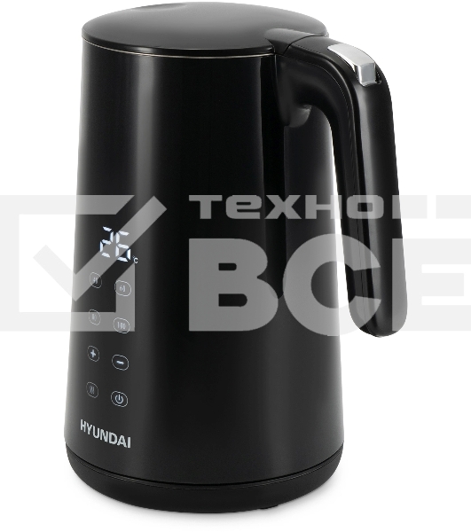 Чайник электрический Hyundai HYK-S4017 1.7л. 2200Вт черный корпус: металл
