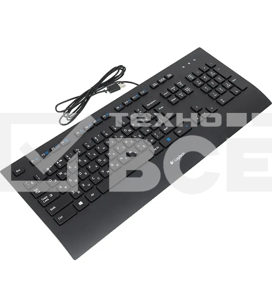 Клавиатура Logitech Keyboard K280E (920-005215) проводная USB черный
