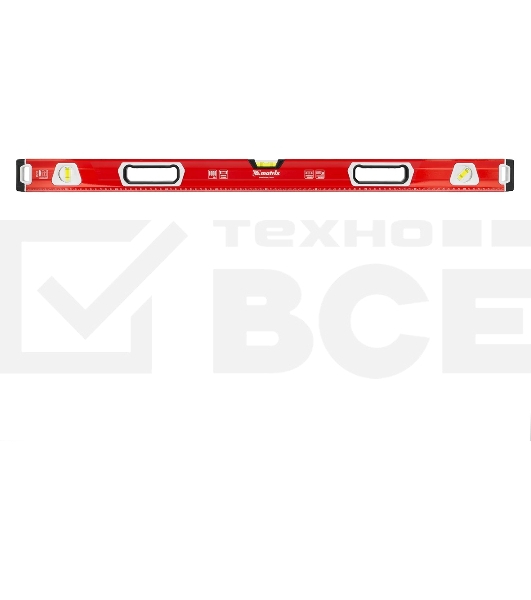 Уровень алюминиевый Matrix, магнит фрезеров 3 глазка 2 комп, рукоятки, 1000 мм