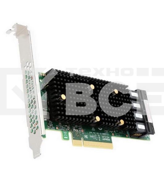 Адаптер-HBA Broadcom SAS 9400-16i SGL (05-50008-00) PCIe 3.1 x8 LP, Tri-Mode SAS/SATA/NVMe 12G HBA, 16port(4*int SFF8643), 3416 IOC
