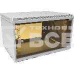 Шкаф коммутационный Suprlan (05-1063) настенный 6U 600x450мм пер.дв.стекл направл.под закл.гайки 70кг RAL 7035 385мм 15.7кг 360мм, фото 1