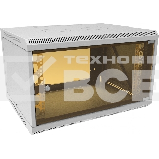 Шкаф коммутационный Suprlan (05-1063) настенный 6U 600x450мм пер.дв.стекл направл.под закл.гайки 70кг RAL 7035 385мм 15.7кг 360мм
