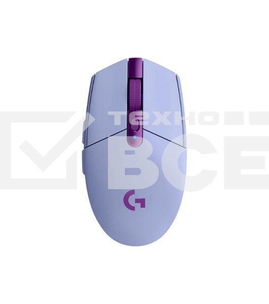 Мышь беспроводная Logitech G304 Lightspeed фиолетовый, 12000 dpi, радиоканал, USB, кнопки - 6