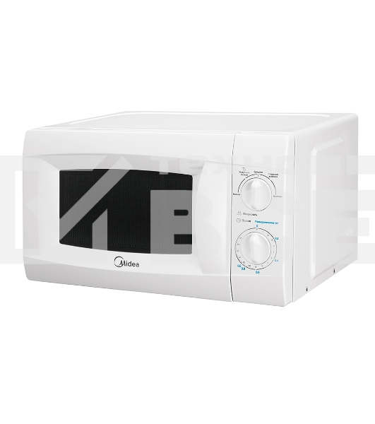 Микроволновая печь Midea MM720CKE белый, 20 л, 700 Вт, переключатели - поворотный механизм