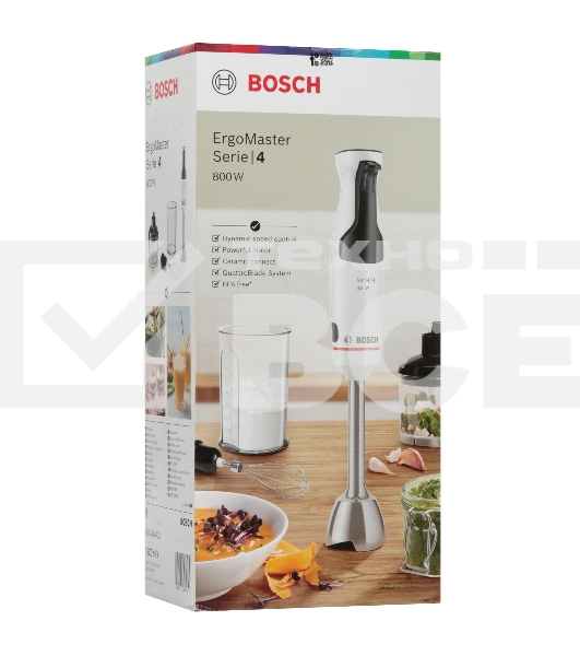 Блендер погружной Bosch MSM4W421 800Вт белый