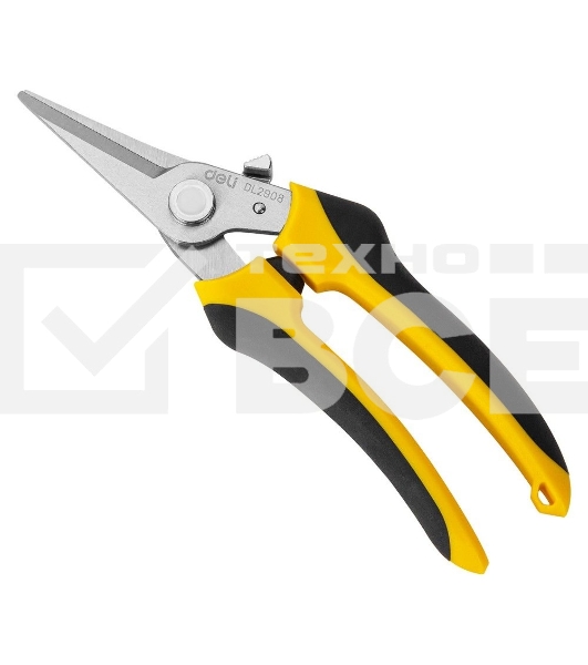 Ножницы универсальные строительные Deli DL2908 205мм, 48-52HRC, прорезиненная рукоятка