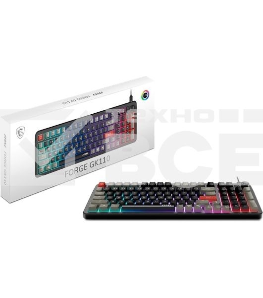 Клавиатура MSI GK110 черный/серый USB for gamer LED (S11-04RU258-HH9)