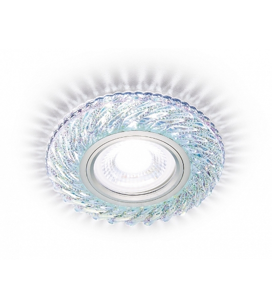 Встраиваемый точечный светильник Ambrella light S295 PR/WH хром/перламутровый MR16+3W(LED WHITE 4200K)