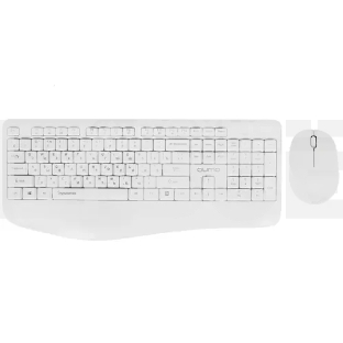 Набор клавиатура+мышь Qumo Space K57/M75 (цвет белый), беспроводной 2.4G, 104 клавиши, клавиатура + мышь, 3 кнопки, 1200 dpi
