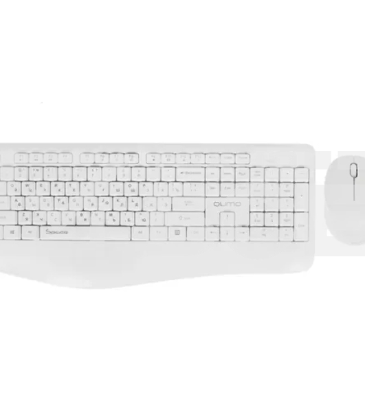 Набор клавиатура+мышь Qumo Space K57/M75 (цвет белый), беспроводной 2.4G, 104 клавиши, клавиатура + мышь, 3 кнопки, 1200 dpi