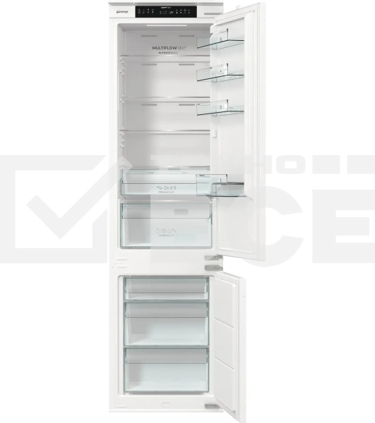 Встраиваемый холодильник Gorenje NRKI519141 белый двухкамерный 207/68 л морозилка снизу, No Frost