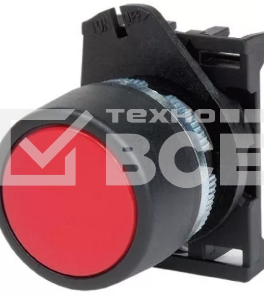 Кнопка плоская прозрачная без фиксации красная Dkc ABHLR1