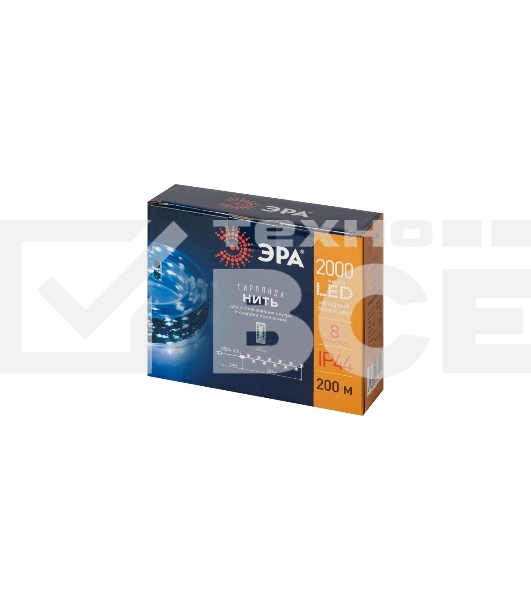 Гирлянда Нить ЭРА ENIN-2000W холодный свет, 50 м, 500 microLED, IP44, 220В
