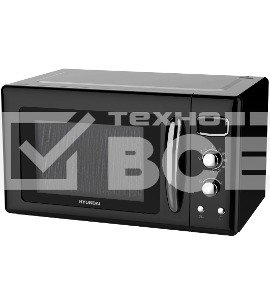 Микроволновая печь Hyundai HYM-D3040 черный, 23 л, 800 Вт, переключатели - поворотный механизм/кнопки