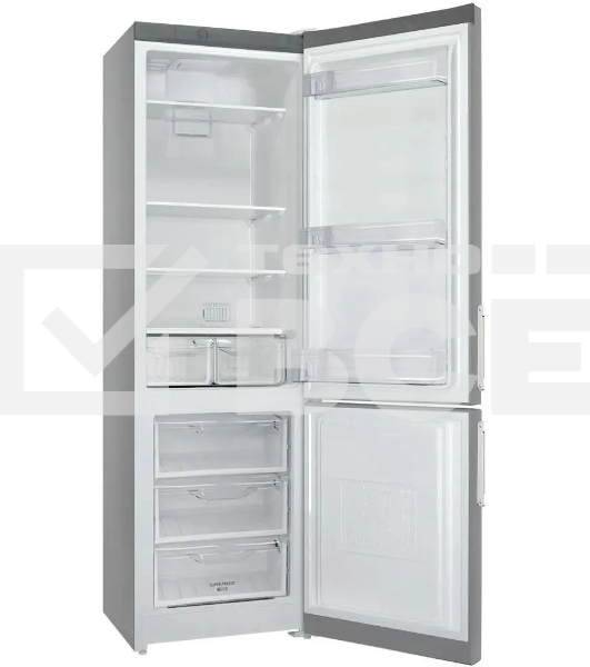 Холодильник Stinol STN 200 DG серебристый двухкамерный 249/75л морозилка снизу, No Frost