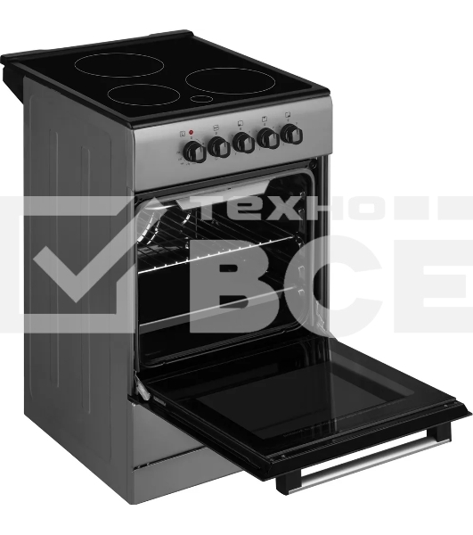 Плита электрическая Weissgauff WES E2V05 S серый, конфорок 3 электрических, духовка 50 л, 50 см x 85 см x 56 см