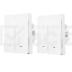 Комплект два умных двухклавишных выключателя HOMMYN 2SWZBNN02W, фото 1
