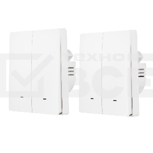 Комплект два умных двухклавишных выключателя HOMMYN 2SWZBNN02W