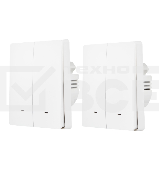 Комплект два умных двухклавишных выключателя HOMMYN 2SWZBNN02W