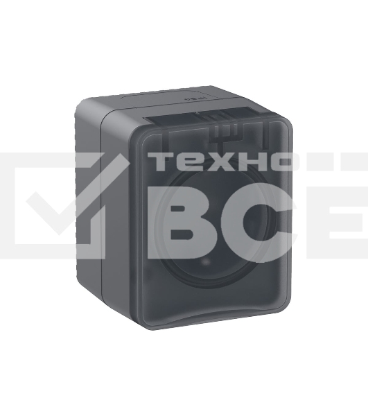 Розетка 1-м ОП AtlasDesign Profi54 16А IP54 250В с заземл. защ. шторки антрацит SchE ATN544045