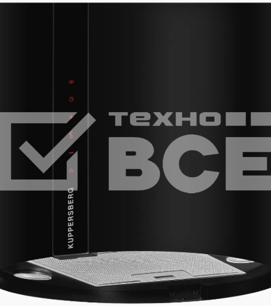 Вытяжка Kuppersberg VORTEX B ширина 40 см, отвод/рециркуляция, 800 м3/час, электронное сенсорное управление, 5 скоростей, светодиодное освещение 2х1 Вт, металлические жироулавливающие фильтры, угольный фильтр KF-ES (опция), 42 дБ, черный