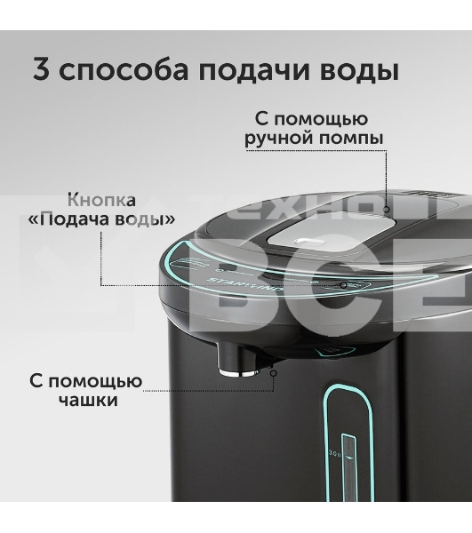 Термопот Starwind STP4181 4л. 750Вт тёмно-серый/бирюзовый
