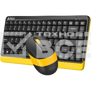Клавиатура + мышь A4Tech Fstyler FG1110 клав:черный/желтый мышь:черный/желтый USB беспроводная Multimedia (FG1110 BUMBLEBEE)