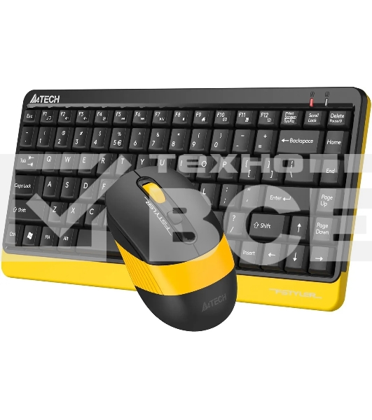 Клавиатура + мышь A4Tech Fstyler FG1110 клав:черный/желтый мышь:черный/желтый USB беспроводная Multimedia (FG1110 BUMBLEBEE)
