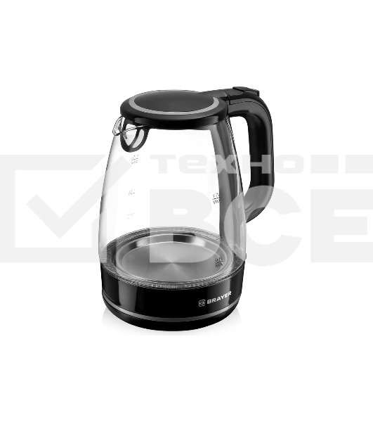 Чайник электрический BRAYER BR1030, 2200 Вт, 1,7 л, стекл.корп,автооткл.при.закип,подсвет