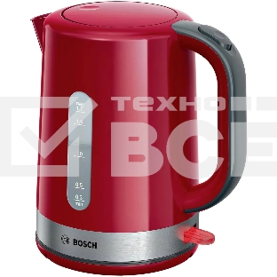Чайник электрический Bosch TWK6A514 1.7л. 2200Вт красный корпус: пластик