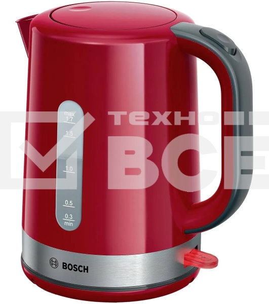 Чайник электрический Bosch TWK6A514 1.7л. 2200Вт красный корпус: пластик