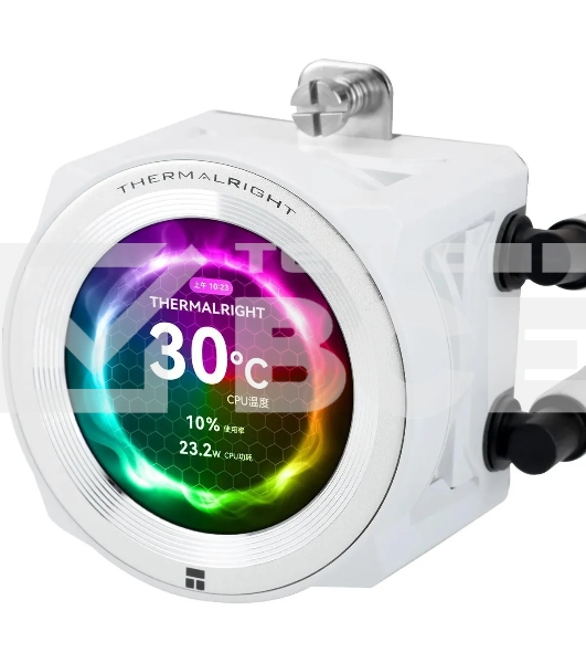 Система водяного охлаждения Thermalright Core Vision 360 ARGB Soc-AM5/AM4/1200/1700/1851 белый 4-pin 28.1dB Al LCD Ret (C-VISION-360-WH-ARGB)
