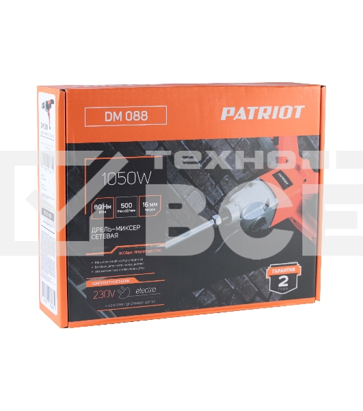 Дрель-миксер Patriot DM 088, 1050 Вт, сетевая