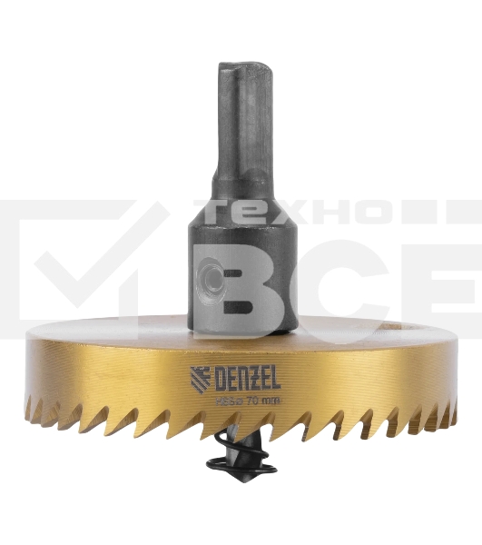 Коронка по металлу Denzel HSS, 70 мм, нитридтитановое покрытие