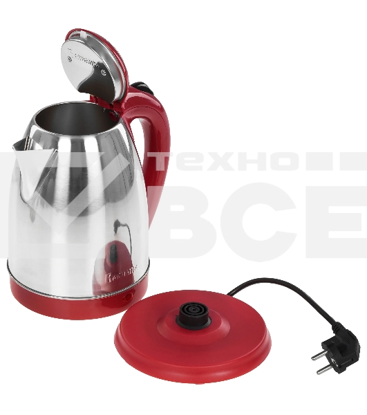 Чайник электрический ВАСИЛИСА ВА-1021 нерж. красный: 1500 Вт, 1,8 л (12)