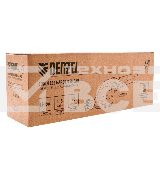 Ножницы-кусторез аккумуляторные Denzel G411 с акк. 3,6В Li-Ion 1,5 А·ч
