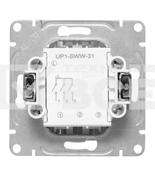 Механизм выключателя EKF UP1-SWW-31 трехклавишный, белый Эпика