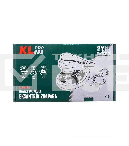 Профессиональная пневматическая орбитальная шлифмашина Klpro KLHA603V6 (150мм, 9000 об/мин, штуцер 1/4)