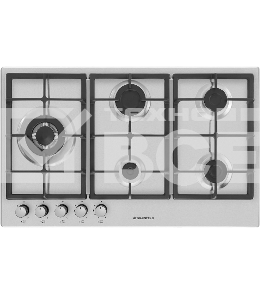 Газовая панель Maunfeld EGHS.95.33CS/G, 5 конфорок, нержавеющая сталь, серебристый