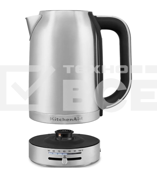 Чайник электрический KitchenAid 5KEK1701ESX стальной, 1,7 л, 2400 Вт