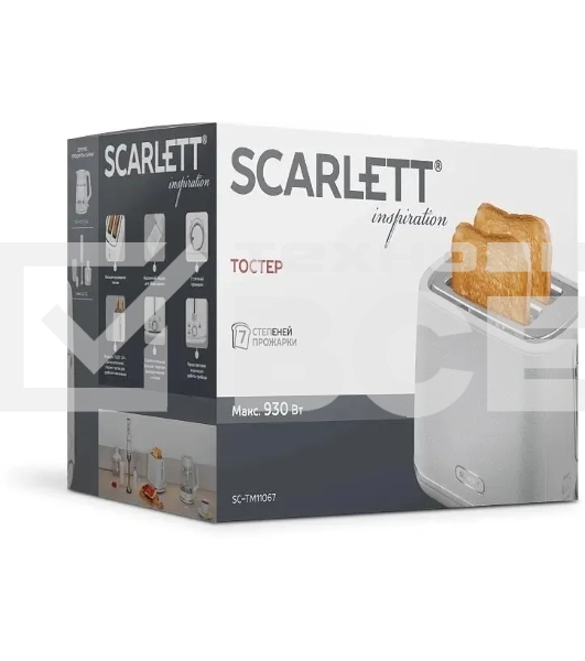 Тостер Scarlett Inspiration SC-TM11067 930Вт белый