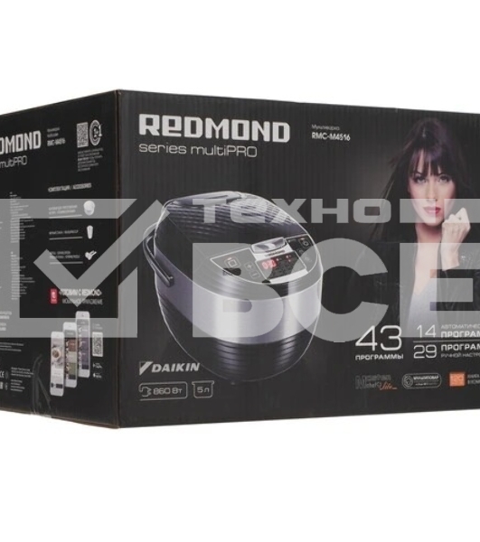 Мультиварка Redmond RMC-M4516 черный/серебристый